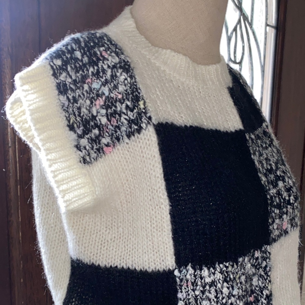 Chic Patchwork Crew Neck Sweater - image 4